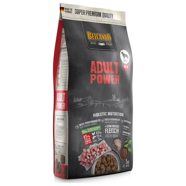 Belcando Adult Power Ξηρά Τροφή για Ενήλικους Σκύλους Μεσαίων & Μεγαλόσωμων Φυλών με Πουλερικά, Ρύζι και Ψάρια 1kg