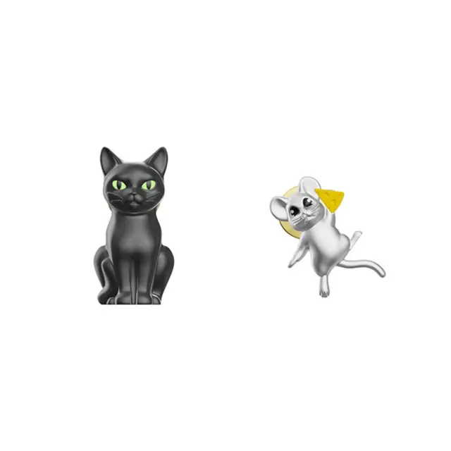 Metalmorphose Σετ 2 Καρφίτσες / 3D Metal Fashion Pins: Cat & Mouse
