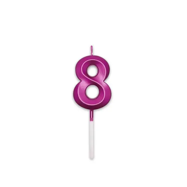 Κερί Prestige Fuxia Metal 9 cm Νούμερο 8