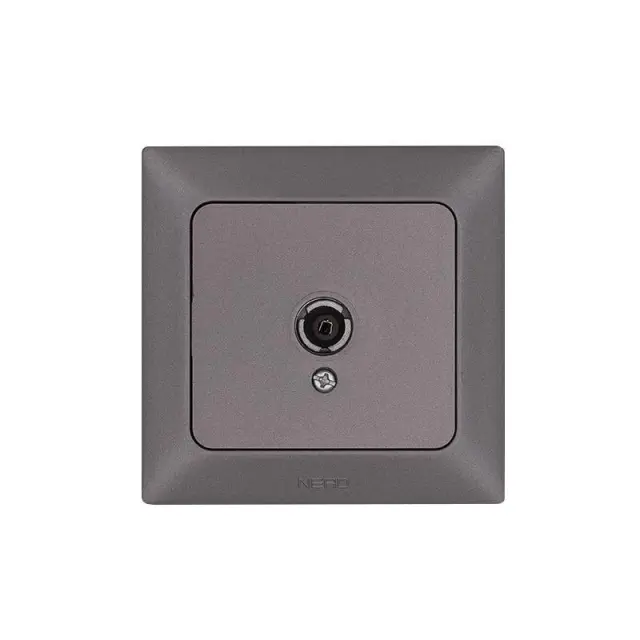 Πρίζα TV Tερματική Γραφίτης 8.2x8.2x3.6cm