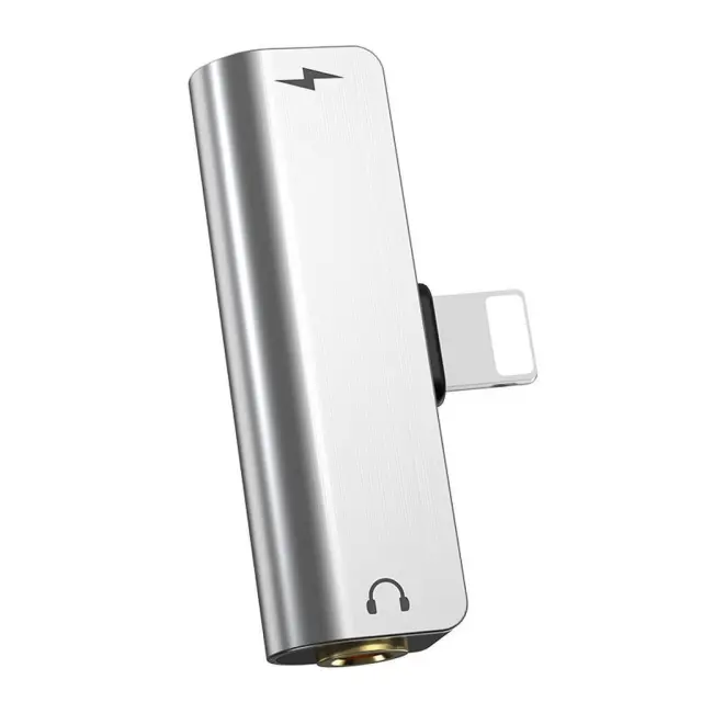 Αντάπτορας Hoco LS25 από Lightning σε 3.5mm και Lightning 2.0A Ασημί για Φόρτιση και Ήχο