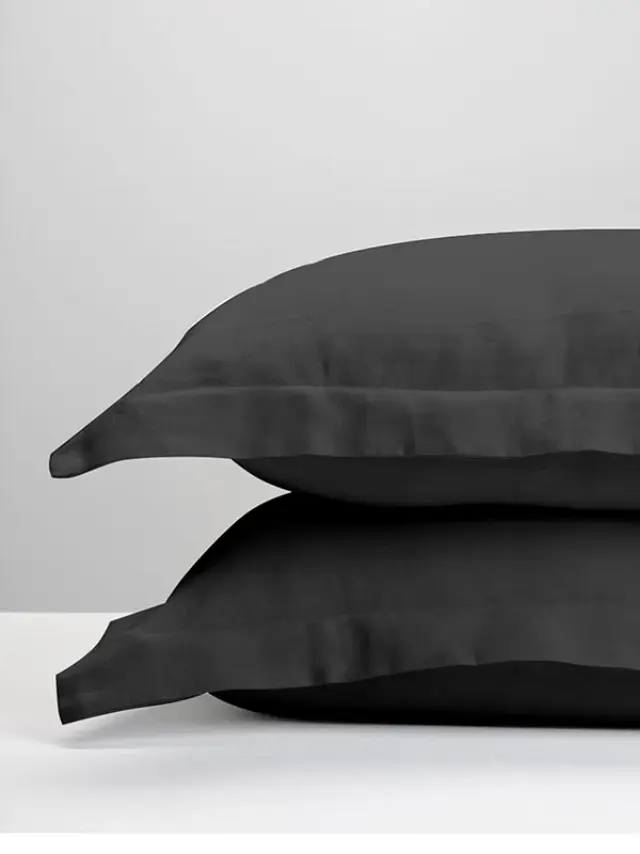 Μαξιλαροθήκες Oxford Satin Dark Grey 50x70 Sunshine