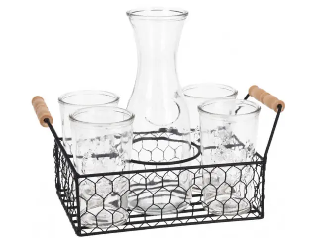 Σετ Κανάτα 1L & 4 Ποτήρια 450ml & Βαση Μεταλλική Excellent Houseware CD1001110 2
