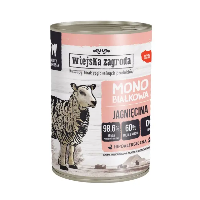WIEJSKA ZAGRODA Monoprotein Lamb - wet cat food - 400g