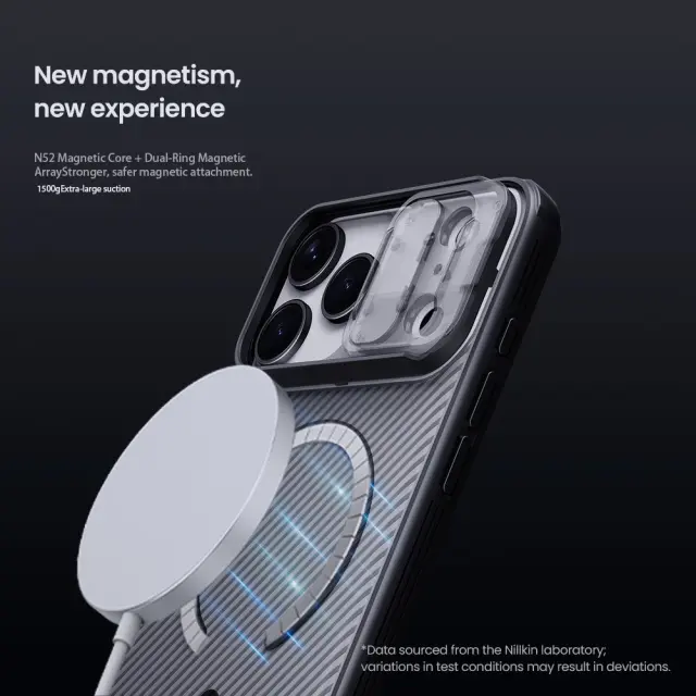 Nillkin CamShield PRO Magnetic Hard Case for Apple iPhone 18 Pro Max/17 Pro Max Transparent Black 3