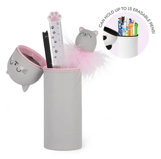 Legami® 2in1 Kawaii Κασετίνα Βαρελάκι και Μολυβοθήκη--Cat 2