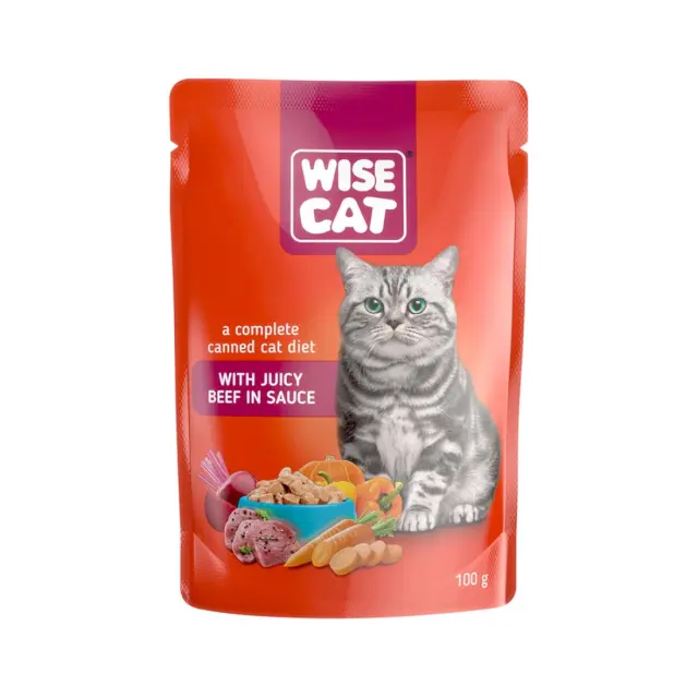 Wise Cat with Juicy Beef in Sauce Φακελάκια Βοδινό σε Σάλτσα 100gr