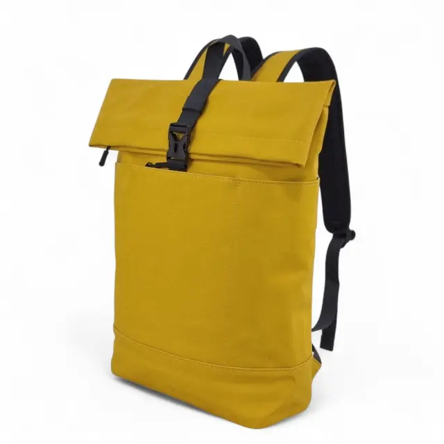 Αδιάβροχο Σακίδιο Πλάτης Rolltop MCAN M-159 για Laptop 15.6” | 30×14×45cm - Κίτρινο 2