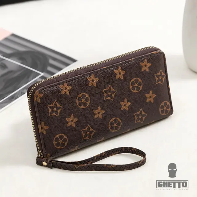 Ghetto Leather Zip Around Wallet with Wrist Strap | Large Capacity Organizer Wallet Άλλο/Πολύχρωμο