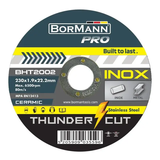 Bormann Pro BHT2002-25 – Δίσκος κοπής 25τεμ “THUNDER-CUT” Ιnox extra long ceramic Φ230x1,9mm (035596)