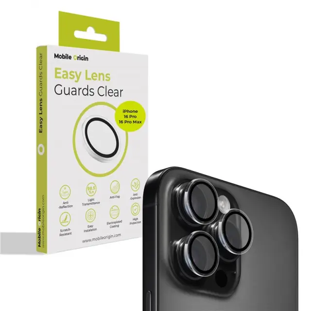 Mobile Origin Easy Lens guards, clear - iPhone 16 Pro/16 Pro Max
