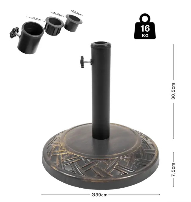 ESCAPE Βάση Ομπρέλας Στρογγυλή Τσιμεντένια 16Kg (12076) 2