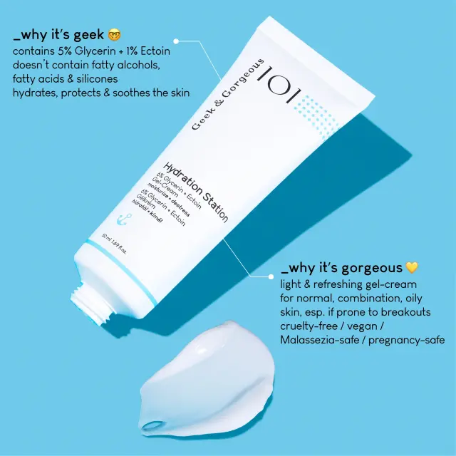 Geek & Gorgeous Hydration Station 5% Glycerin + Ectoin Gel-Cream Ελαφριά Ενυδατική Προσώπου, 50ml 3