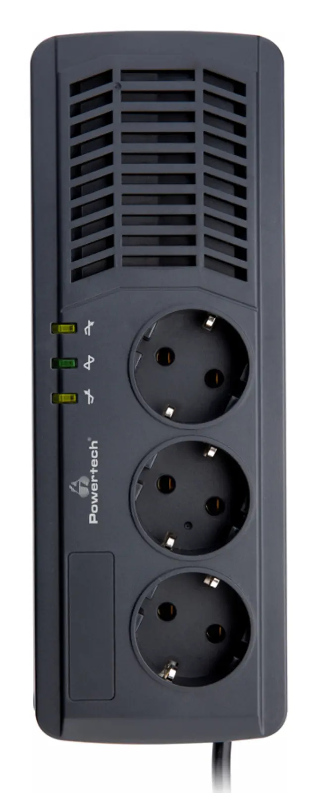POWERTECH σταθεροποιητής ρεύματος PT-AVR1000I, 1000VA/500W, 3x schuko 2