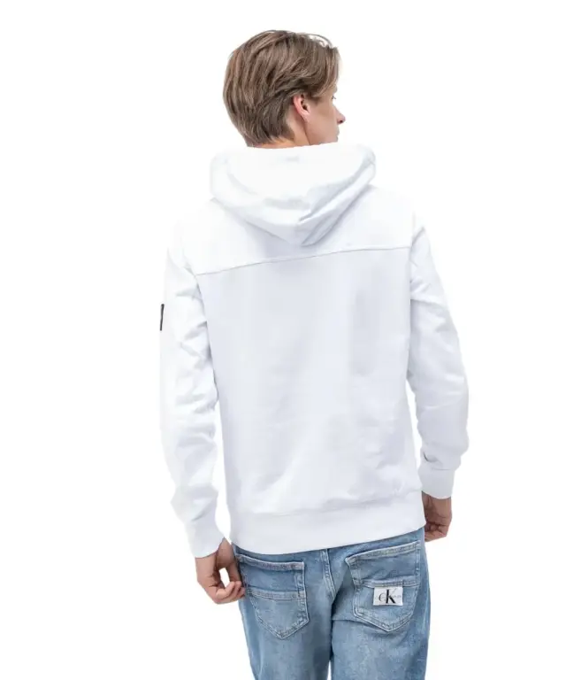 Calvin Klein - Ανδρικό Φούτερ Monogram Sleeve Badge Regular Fit J30J314036-YAF Λευκό 2