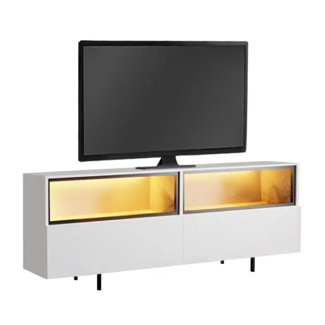Έπιπλο τηλεόρασης Eco Megapap με Led Rgb χρώμα λευκό 180x32x67εκ. 3