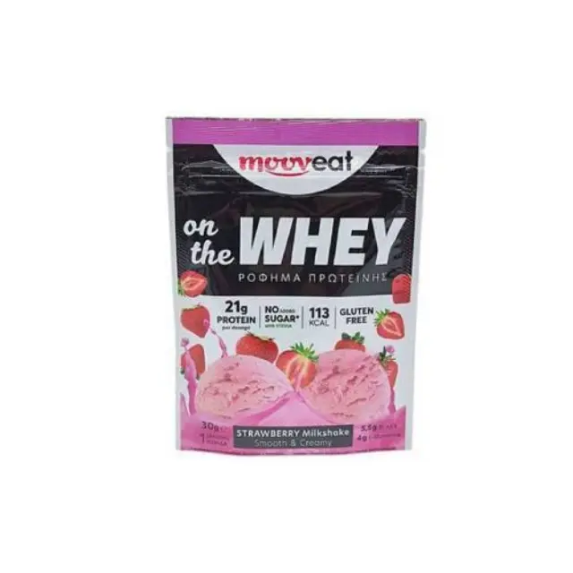 Mooveat On The Whey Ρόφημα Πρωτεΐνης 21% Με Γεύση Φράουλα 30gr Χ/Ζ