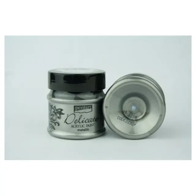 Delicate acrylic paint metallic 50ml Pentart - Antique Silver