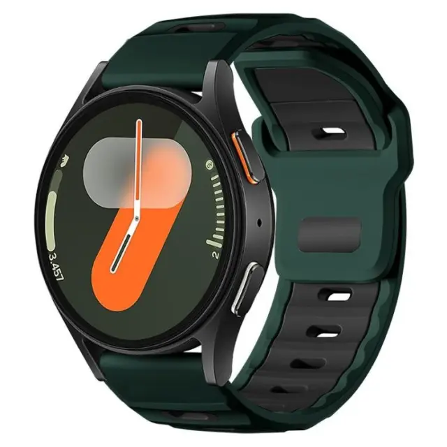 Dual Colour Wave Pattern Λουράκι για Smartwatch 20mm-Black/Green OEM