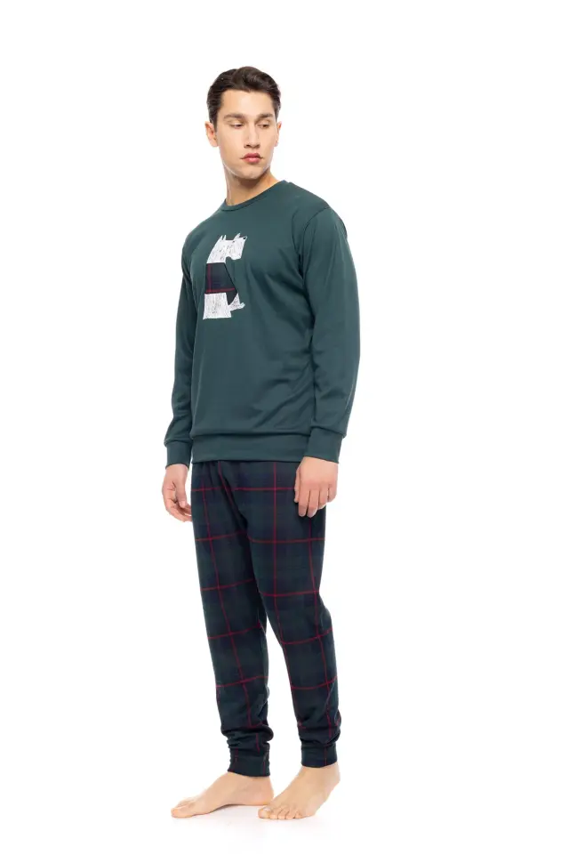 W-M784 - Dark Green - PYJAMA JACQUARD PINE GREEN PLAID - XL 2