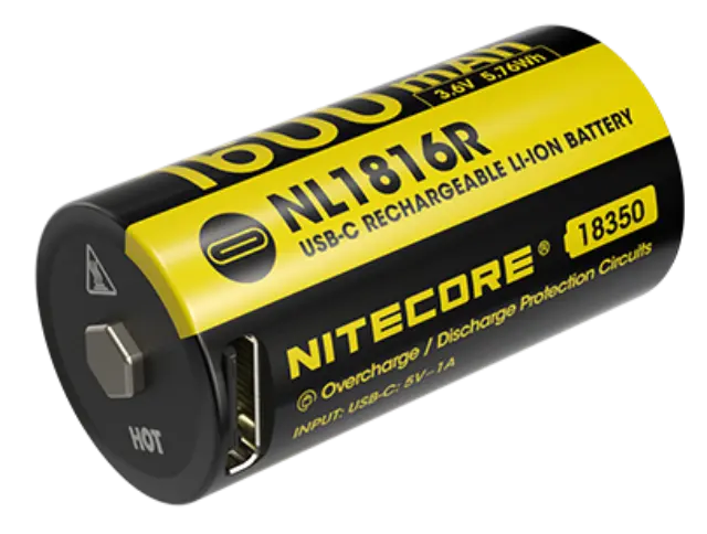 ΜΠΑΤΑΡΙΑ NITECORE 18350 / 1600mAh / USB-C / NL1816R
