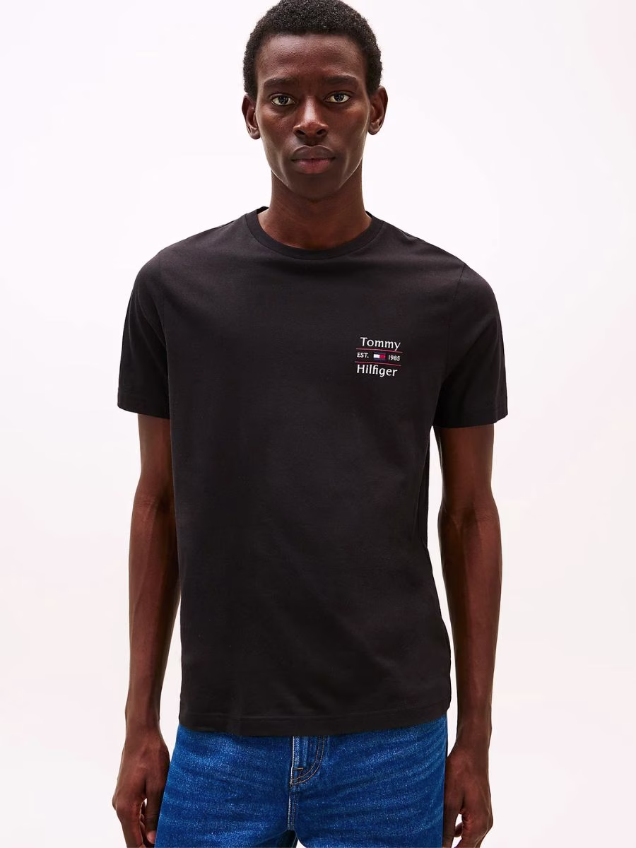 Tommy Hilfiger Ανδρικό Μαύρο T-Shirt Μαύρο - XXL