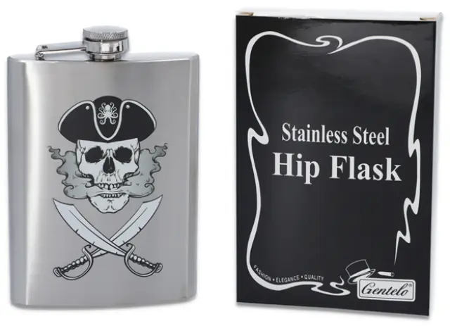 Hip Flask Φλασκί Ποτού Chrome Pirate (F4010) - 240ml 2