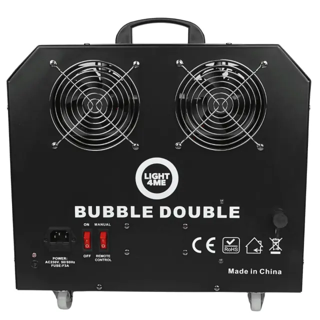 LIGHT4ME BUBBLE DOUBLE bubble machine 300W black transport casters wireless remote control 3