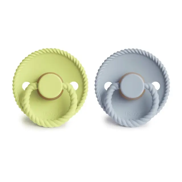 Σετ 2 Πιπίλες Latex FRIGG Rope Green Tea/Powder Blue 0-6 Μηνών Baby Oliver 2
