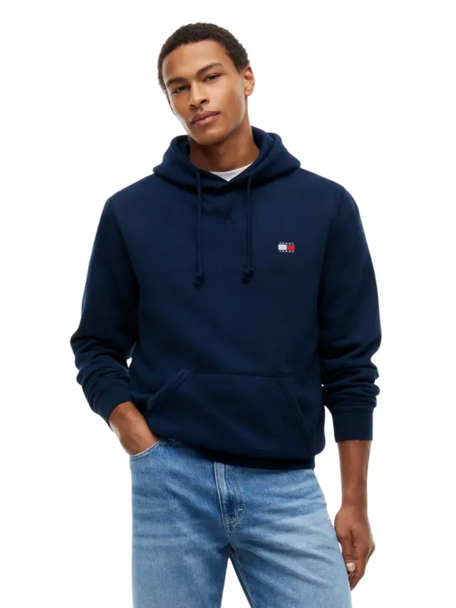 Tommy Hilfiger - Ανδρικό Φούτερ Badge Fleece Drawstring Regular Fit DM0DM23606-C1G Μπλε Σκούρο 2
