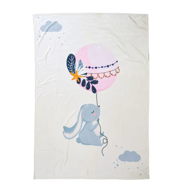 Κουβέρτα Κούνιας 110Χ150 300gsm Fun Das Home 4915 Light Blue-Pink-Mint 100% Πολυέστερ 3