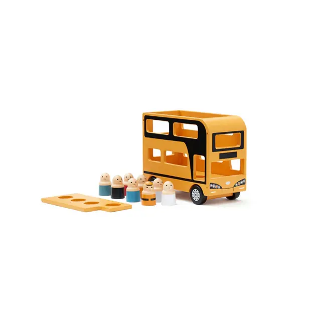 Ξύλινο Double Decker Λεωφορείο Με Φιγούρες AIDEN-Kid's Concept