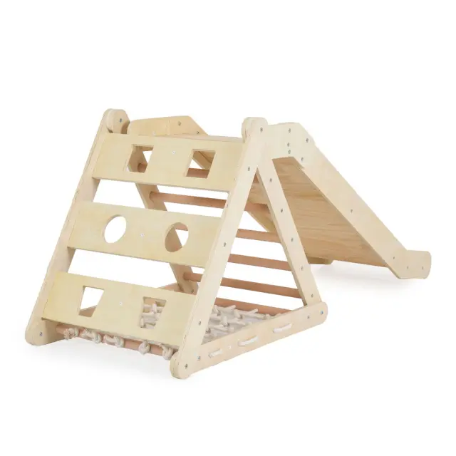 Moni Toys Pikler Triangle Ξύλινο Τρίγωνο Αναρρίχησης Montessori με Τσουλήθρα 2 σε 1 12+ Μηνών 3