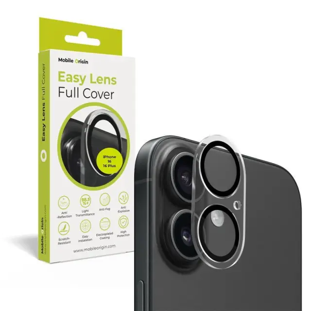 Mobile Origin Easy Lens full cover, clear - iPhone 16 / 16 Plus