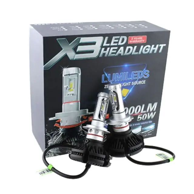 Λάμπα αυτοκινήτου H7 Ψυχρό Λευκό - X3 LED HEADLIGHT 6000LM 50W H7 10041