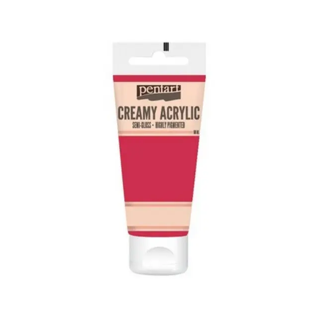 Χρώμα ακρυλικό Creamy Semi-Gloss 60ml Pentart - Carmine red