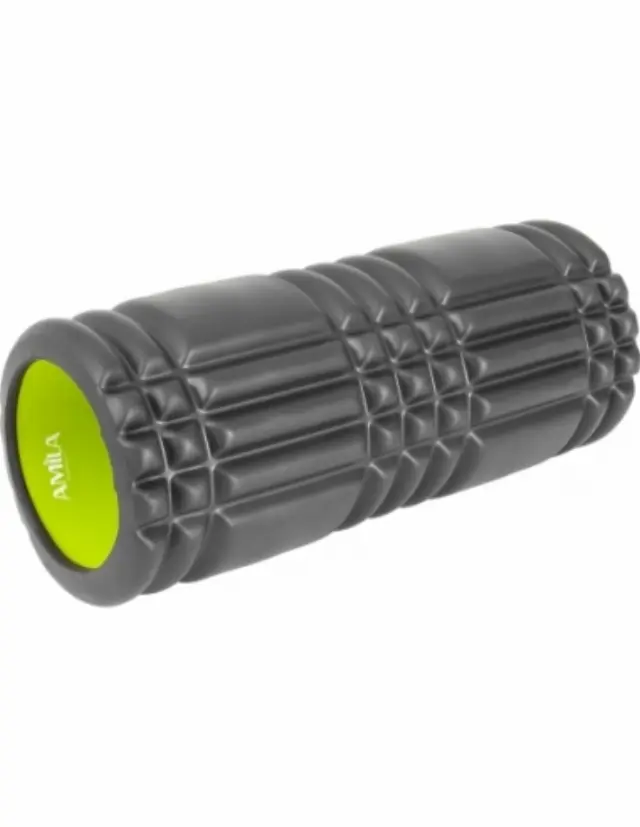 Amila Foam Roller 14cmX33cm ΜΑΥΡΟ-ΛΑΙΜ