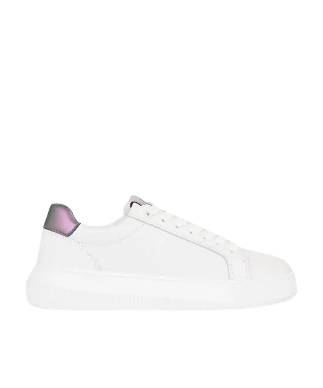 Calvin Klein - Γυναικεία Sneakers Chunky Cupsole Laceup Lth Wn YW0YW01202-01W Λευκό - 40