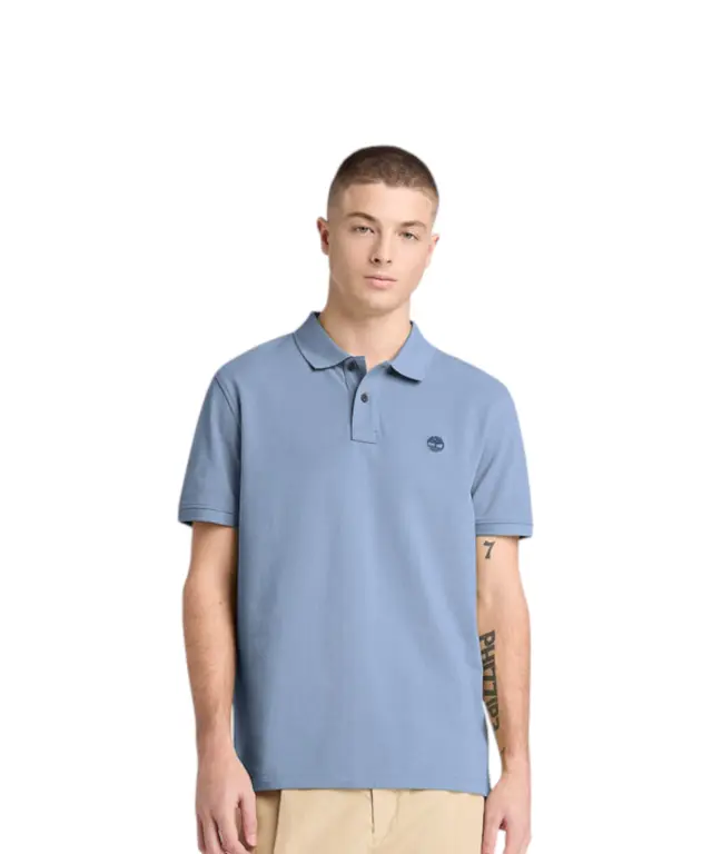 Timberland - Ανδρικό T-shirt Polo με Λογότυπο TB0A6VDP-B88 Σιέλ - S