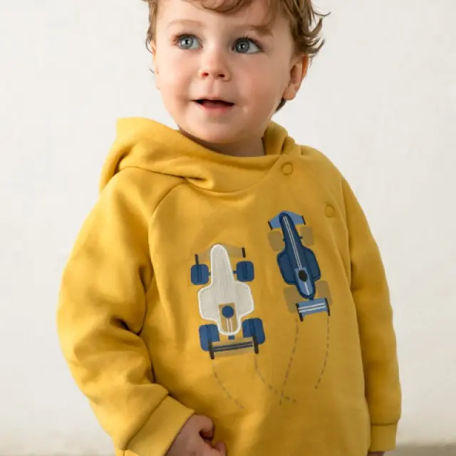 Baby 6 μηνών έως 4 ετών Φούτερ κουκούλα μουσταρδί - 12M