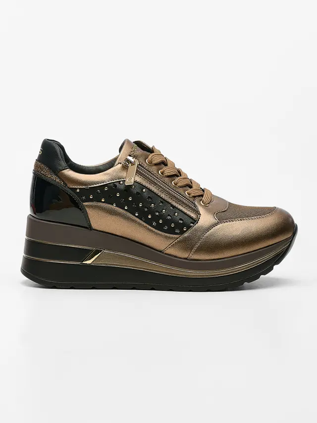Donna Serena Sneakers Γυναικείο δέρμα/ύφασμα Μπρονζέ DSE/5717 BRONZO/NERO - 36 3