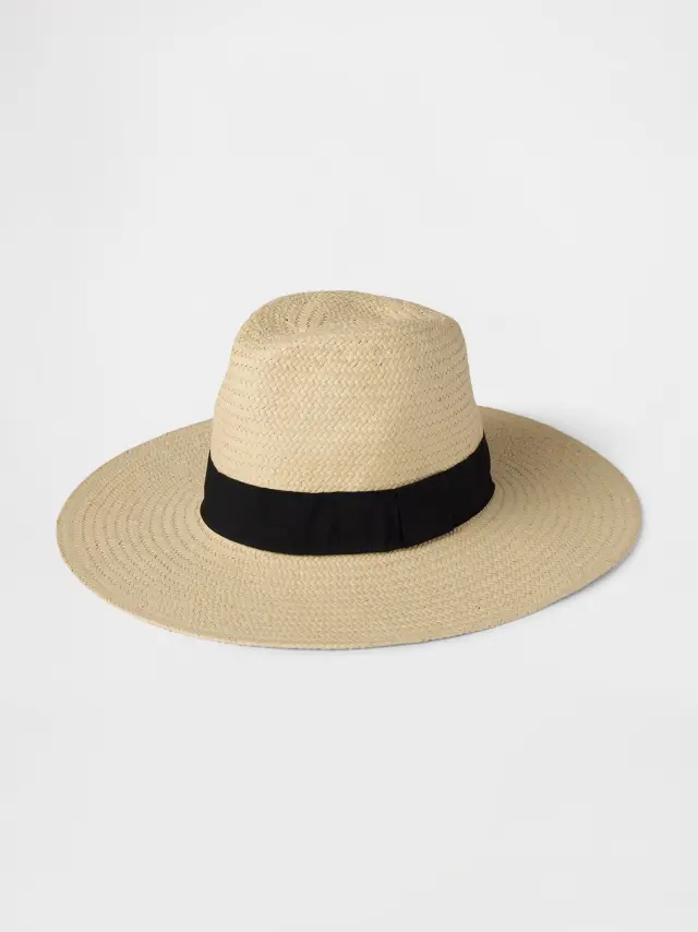 Άσπρο Straw Panama Καπέλο White