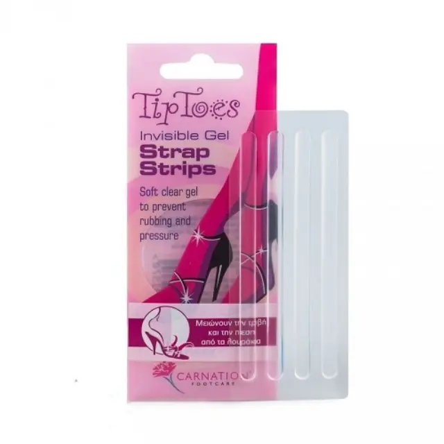 Carnation TipToes Invisible Gel Strap Strips Διάφανα Προστατευτικά Λουράκια για το Παπούτσι, 4τεμ