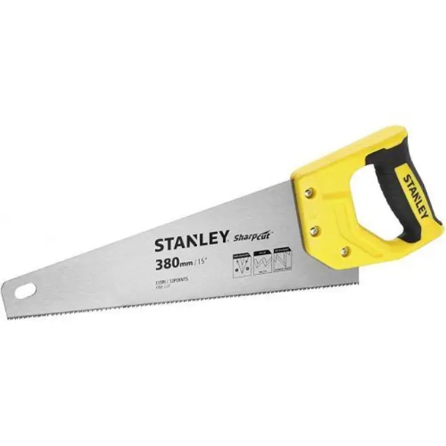 Stanley STHT20371-1 - Πριόνι Ξύλου Σεγάτσα Sharpcut Διπλής Κοπής με Ψιλό Δόντι 500mm 50cm