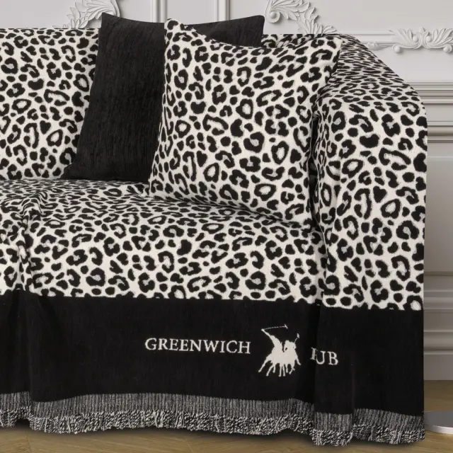 Ριχτάρι Τριθέσιο 180Χ300 Essential Greenwich Polo Club 3934 Ochre-Black 100% Chenille 2