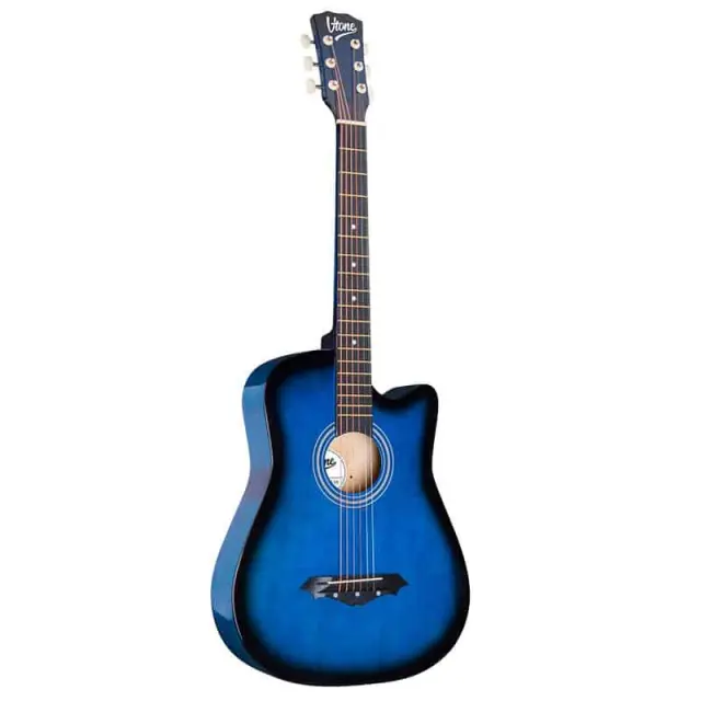 V-TONE AG ONE BB acoustic guitar 4/4 blueburst to learn for beginners picks strap spare strings cover chords set 3