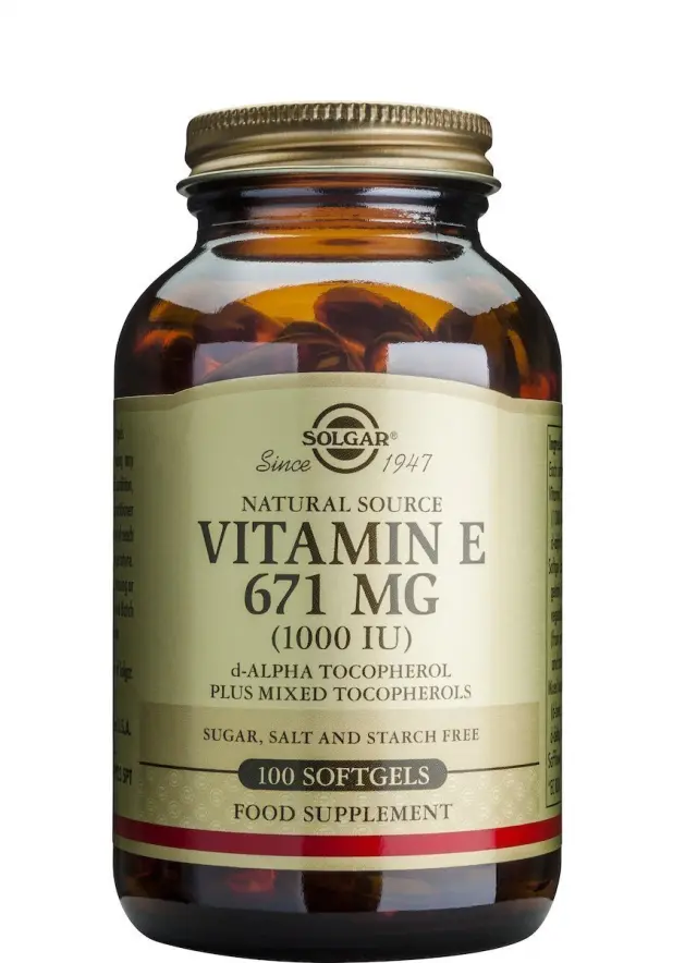 Solgar Vitamin E 1000IU Συμπλήρωμα Διατροφής Συμβάλλει Στην Υγεία Του Καρδιαγγειακού & Ανοσοποιητικού Συστήματος 100 μαλακές κάψουλες