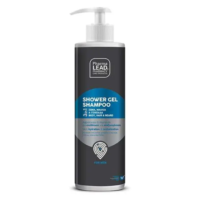 PHARMALEAD Shower Gel Shampoo For Men 3 in1 Σαμπουάν - Αφρόλουτρο για Σώμα, Μαλλιά & Γενειάδα 500ML