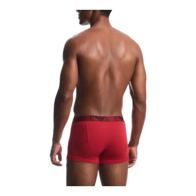 Emporio Armani Ανδρικό Boxer Bold Monogram Waistband - Τριπλό Πακέτο, Χρώμα Black-Cherry-Black 3