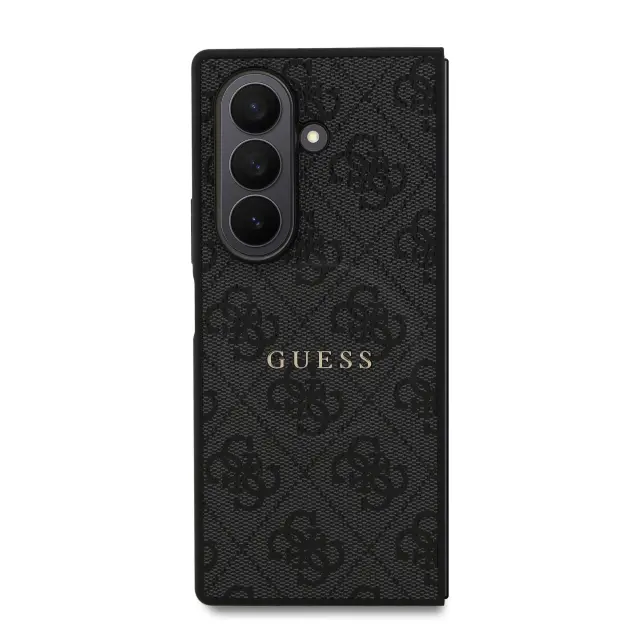 Guess PU Leather 4G Colored Ring Magnetic Case for Samsung Galaxy Z Fold 7 Black 2